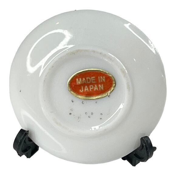 Miniature Clown Plate w/ Stand 1.25” Porcelain Umbrella Circus Clown Japan Mini - Picture 3 of 5